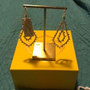 Kendra Scott Gold Alice Drop Earrings w/ CZ’s